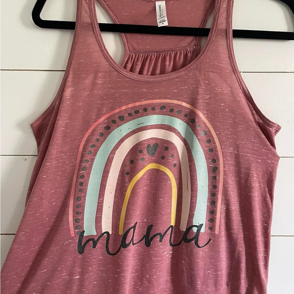 Pink 'Mama' Rainbow Tank Top